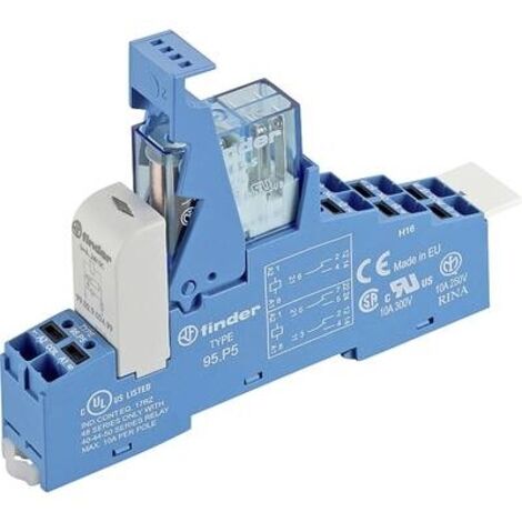 Finder 48.P5.7.024.5050 Modulo relè Tensione nom.: 250 V/AC Corrente di commut. max.: 15 A 2 scambi 1 pz.