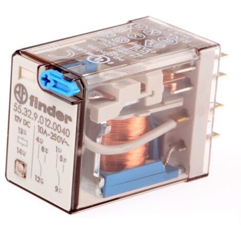 Finder 55 Series Relais de puissance 2 RT, bobine 12V c.c. Enfichable 1W ( Prix pour 1 )