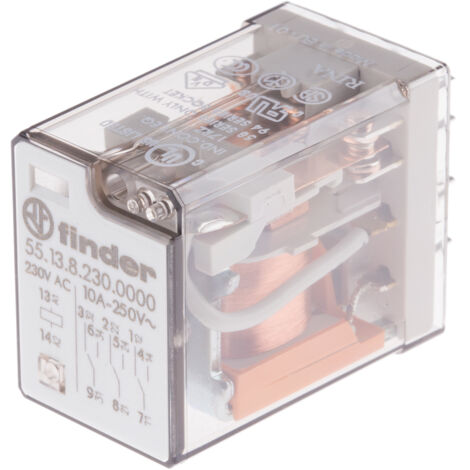 Finder 55 Series Relais de puissance 3 RT, bobine 230V c.a. Montage sur CI 1.5W ( Prix pour 1 )