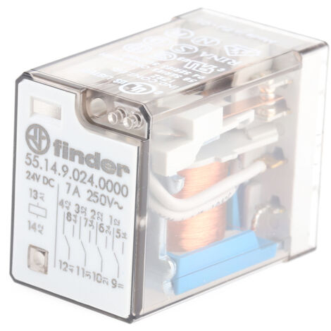 Finder 55 Series Relais de puissance 4 RT, bobine 24V c.c. Montage sur CI 1W ( Prix pour 1 )