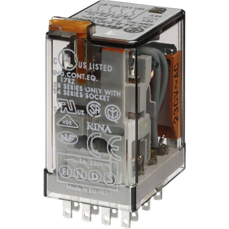 55.34.8.024.5050 Relais enfichable 24 v/ac 7 a 4 inverseurs (rt) 1 pc(s) - Finder