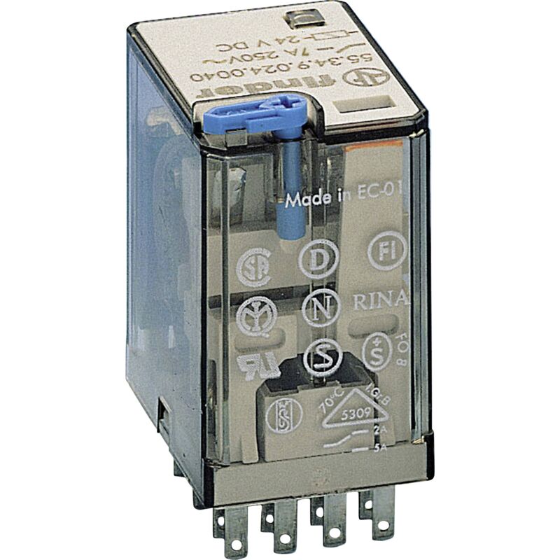55.34.9.024.5070 Relais enfichable 24 v/dc 7 a 4 inverseurs (rt) 1 pc(s) Y527643 - Finder