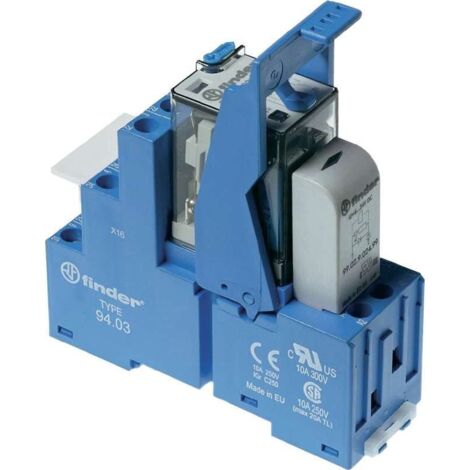 Finder 58.33.9.024.0050 Modulo relè Tensione nom.: 24 V/DC Corrente di commut. max.: 10 A 3 scambi 1 pz.