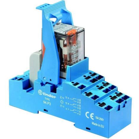 Finder 58.P3.9.012.0050 Modulo relè Tensione nom.: 12 V/DC Corrente di commut. max.: 10 A 3 scambi 1 pz.