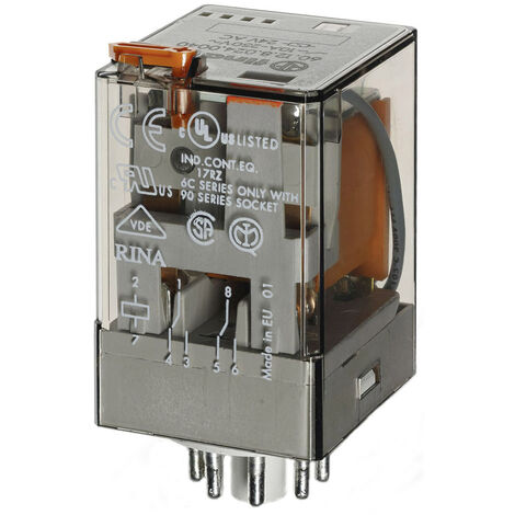 Finder 60.12.8.230.0040 Steckrelais 230 V/AC 10 A 2 Wechsler 1 St.