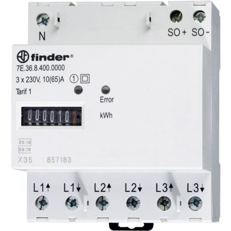 Finder 7E.36.8.400.0010 Contatore energetico trifase nero 65 A