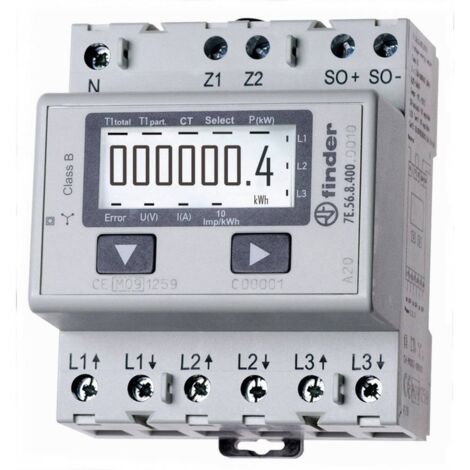 Finder 7E.56.8.400.0010 7E.56.8.400.0010 Contatore corrente trifase digitale 1500 A Approvazione MID: Sì 1 pz.