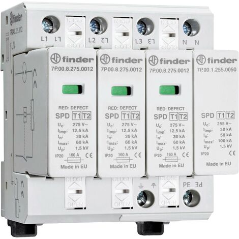 Finder 7P.04.8.275.1012 7P.04.8.275.1012 Limiteur de surtension 60 kA 1 pc(s)