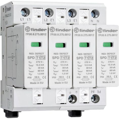 Finder 7P.05.8.275.1012 7P.05.8.275.1012 Limiteur de surtension 60 kA 1 pc(s) C894672