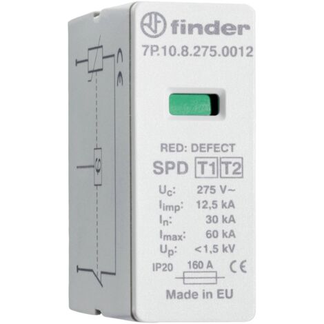 Finder 7P.10.8.275.0012 Cartouche parafoudre Protection anti-surtension pour: armoire de distribution 20 kA 1 pc(s)