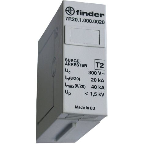 Finder 7P.20.1.000.0020 7P.20.1.000.0020 Cartouche parafoudre Protection anti-surtension pour: armoire de distribution 20 kA 1 pc(s) X99326