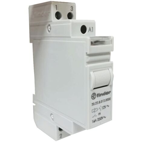 Finder bipolaire prise DIN relais d'impulsion 12V 20.22.8.012