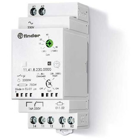 Finder interruttore crepuscolare attacco DIN 2 moduli 230V 11.41.8.230