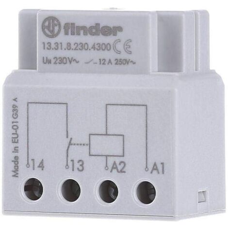 Finder – Relais à encastrer monostable 1 NO 230V 12A – Compatible BTicino, Gewiss, Vimar – 133182304300 - VAC 12 A