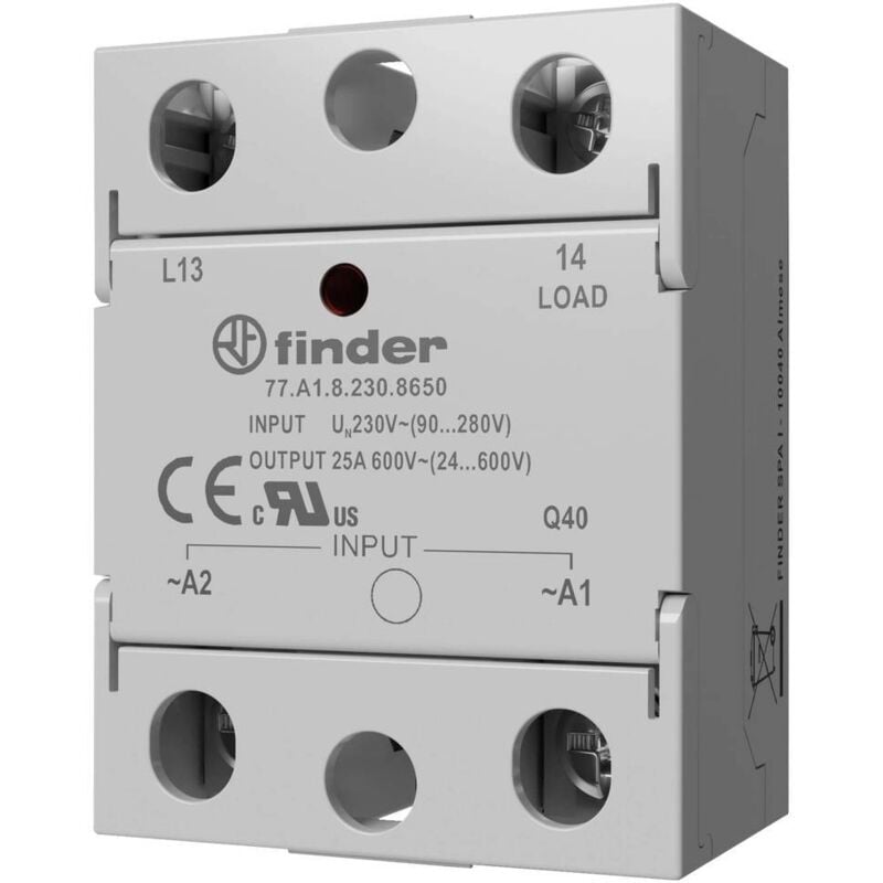 Relais à semi-conducteurs 77A190248250 25 a Tension de contact (max.): 280 v/ac à commutation au zéro de tension - Finder