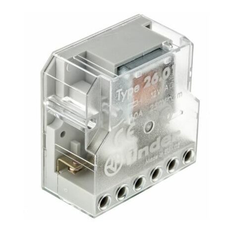 Finder – Relais de puissance 1NO 12V c.a. – Montage panneau 4.5W – Courant de commutation 10A – Accrochage avec vis