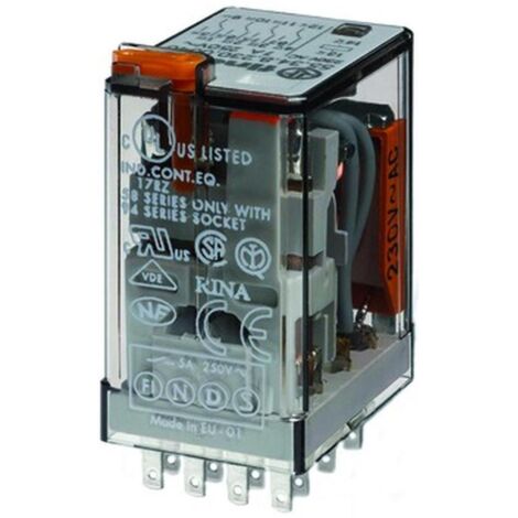 FINDER Relais F 55.34, 230 V, 4xUM, 7 A, mechanische Anzeige