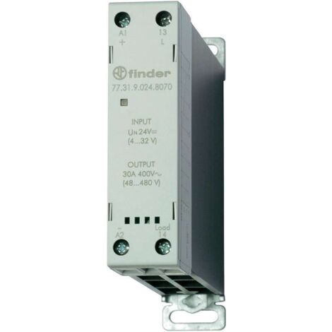 Finder Relè a semiconduttore 77.31.9.024.8070 Carico max: 30 A Tens.comm.max: 480 V/AC Commutazione zero crossing 1 pz.