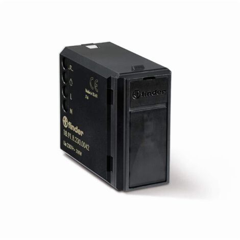 Finder Rilevatore di Movimento ad Incasso Tipo 18.91. Adattabile a qualsiasi ambiente con range di rilevamento 110°. Programmazione standard. Versione colore Nero