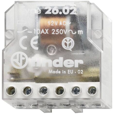 Finder – Télérupteur encastré 2 NO (T) 24 V/AC 10 A 2500 VA – Bornes à vis pour connexion sécurisée – Compatible avec lampes LED et halogènes - VA 1 PC