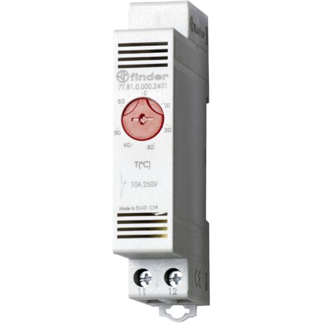Finder Thermostat d'armoire de distribution 7T.81.0.000.2402 250 V/AC 1 NF (R) (l x H) 17.5 mm x 88.8 mm 1 pc(s)
