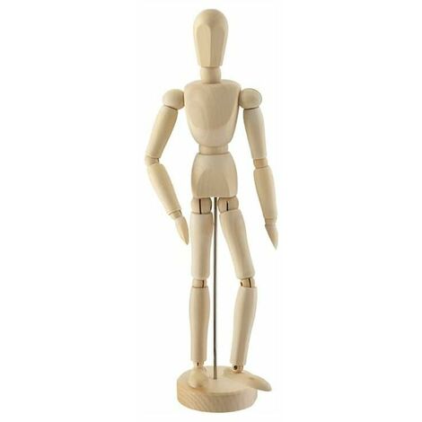 Fine Art Mannequin de Bois Hauteur 30 cm - Modèle Flexible de Dessin pour Artistes, Bonhomme Articulé pour Présenter Positions Artistiques et Proportions Humaines