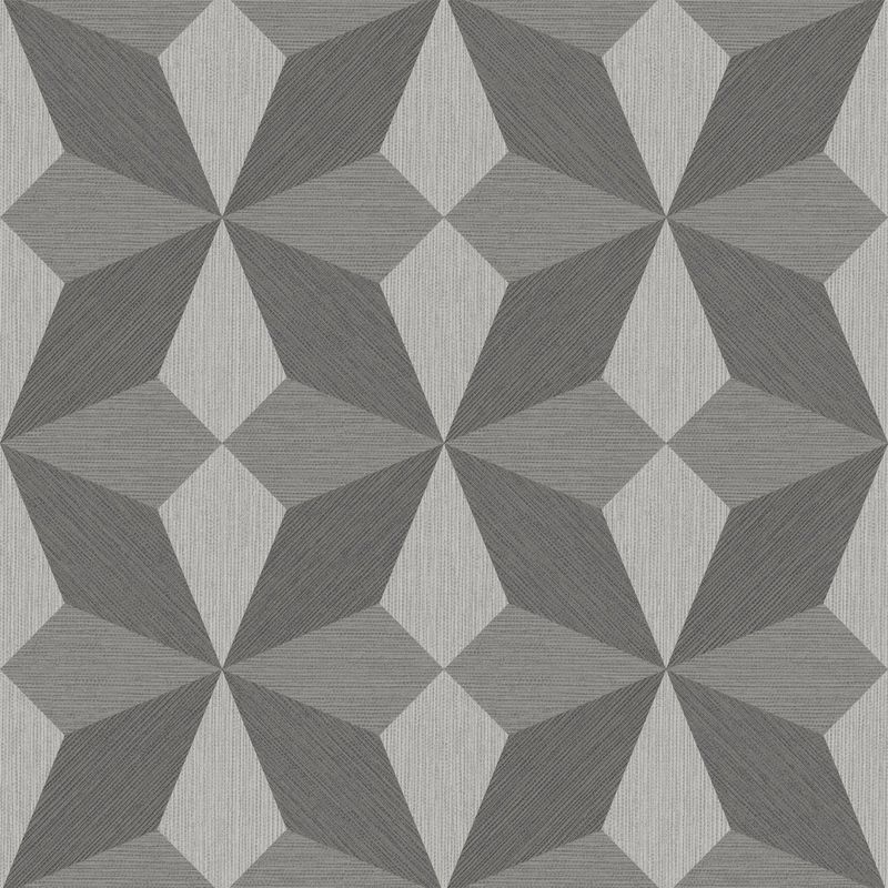 Linear Diamond Geometric Wallpaper Metallic Grey Vintage Retro Paste Wall Vinyl