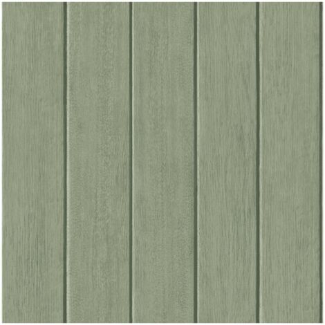Fine Decor Painted Wood Panel Green Wallpaper Paste The Paper Washable Plank