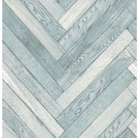 Fine Decor Parquet Wood Wallpaper Blue FD40883