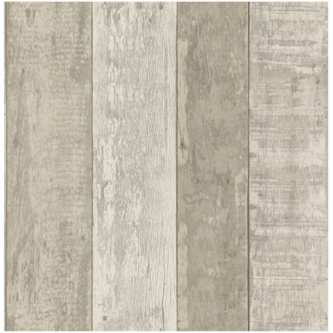 Fine Decor Rustic Wood Stripe Natural Wallpaper Paste The Paper Washable Wooden Plank Panel