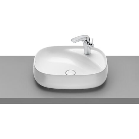 FINECERAMIC® lavabo à poser - ROCA Couleur : Blanc - Dimensions : 585x455x160 mm