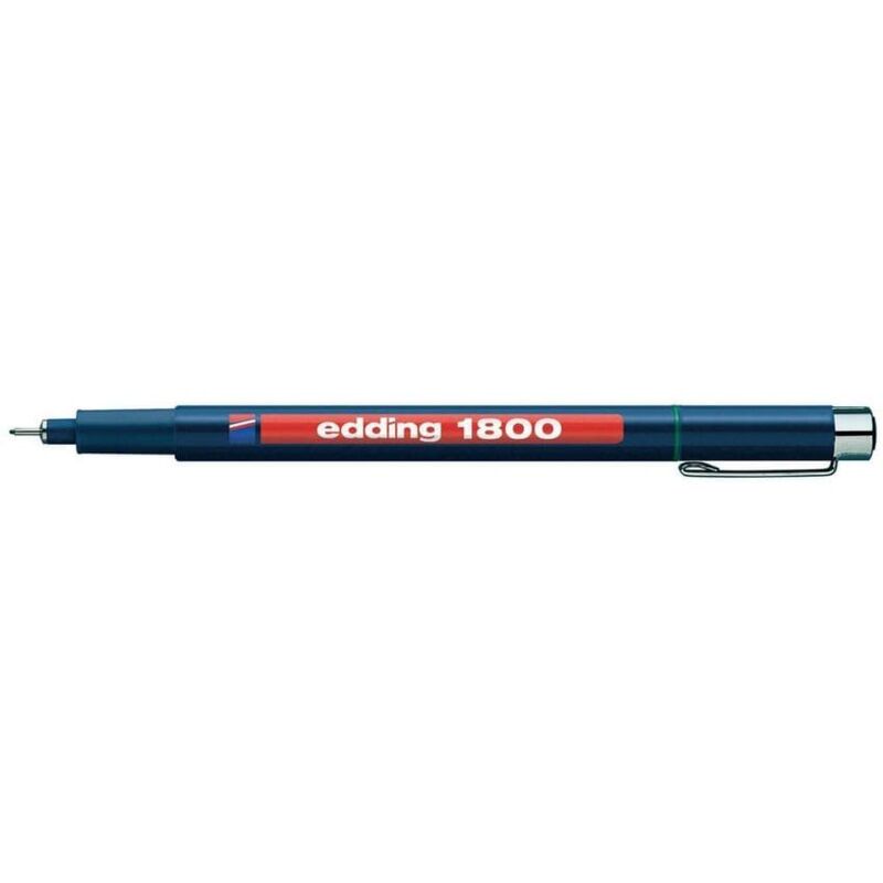Edding - 1800 Profipen Fineliner Pen 0.50mm Line Black (Pack 10) - Black