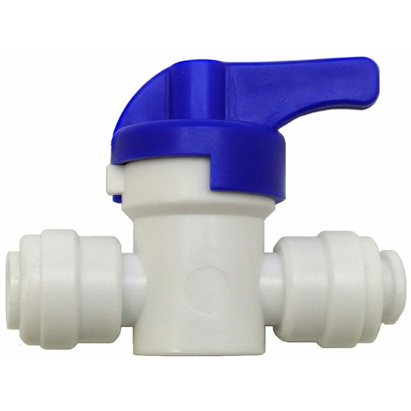Finerfilters - In Line Push Fit Shut Off Valve Tap / Isolation Valve ¦ 1/4' x 1/4' ¦ For Water Filter Systems & Reverse Osmosis LLDPE Tubing