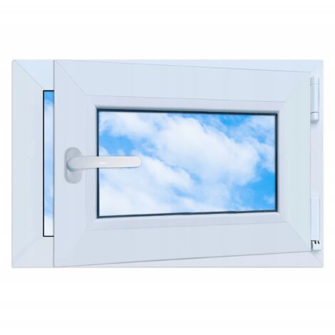 Finestra in PVC bianca 60x40 DESTRA 600x400 mm anta-ribalta doppio vetro