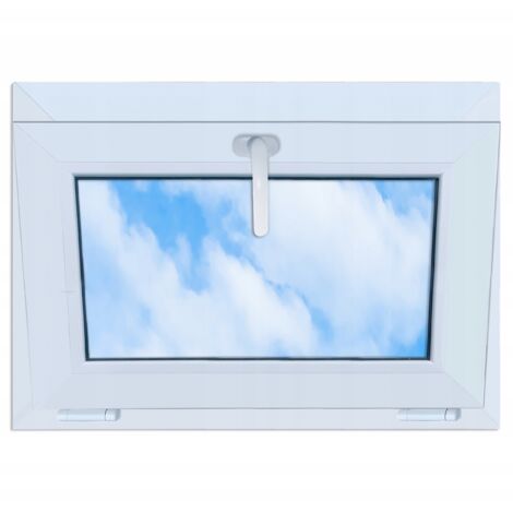 Finestra in PVC bianco, basculante, 70x50, 700x500, doppi vetri, a vasistas, nuove finestre