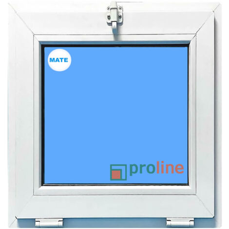 ECO-BLU Finestra in PVC L500 mm x H700 mm Bianco, A Vasistas Vetro Satinato