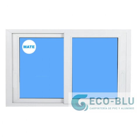 ECO-BLU Finestra PVC Scorrevole 800x500 Bianco Vetro Smerigliato