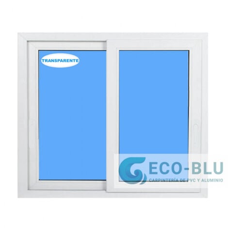 ECO-BLU Finestra PVC Scorrevole 800x800 Bianco Vetro Trasparente