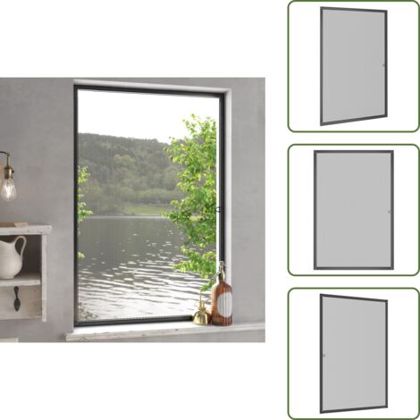 Finestre - vidaXL Zanzariera per Finestre Antracite 80x120 cm - Alluminio