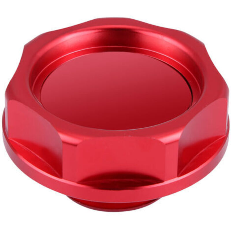 Couvercle de remplissage d'huile en alliage d'aluminium, bouchon de réservoir de carburant pour voiture (rouge)