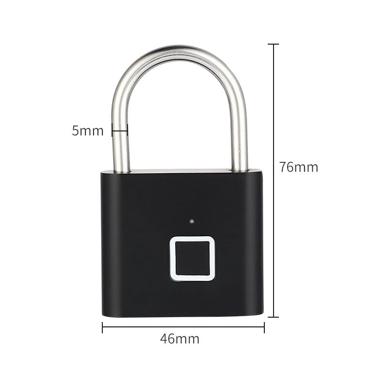 Cadenas à empreinte digitale à déverrouillage rapide, porte rechargeable par usb