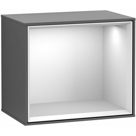 Finion, Mensole, 418 x 356 x 270 mm, angolare, illuminazione interna, modello sospeso, in legno, illuminazione a LED, 3x LED / 2.3W, da 2700 K (bianco caldo) a 6480 K (bianco luce diurna)
