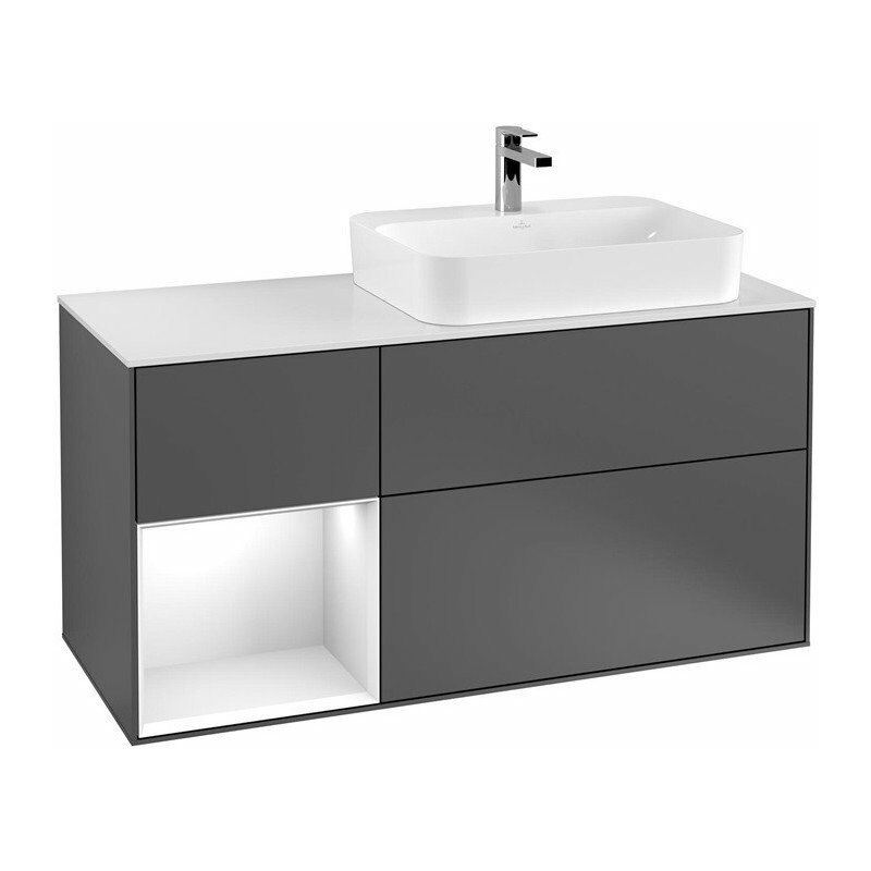 

Villeroy&boch - Finion, Mueble bajo lavabo, 1200 x 603 x 501 mm, Angular, con estantería (iluminado), modelo suspendido, De madera, lavabo a la