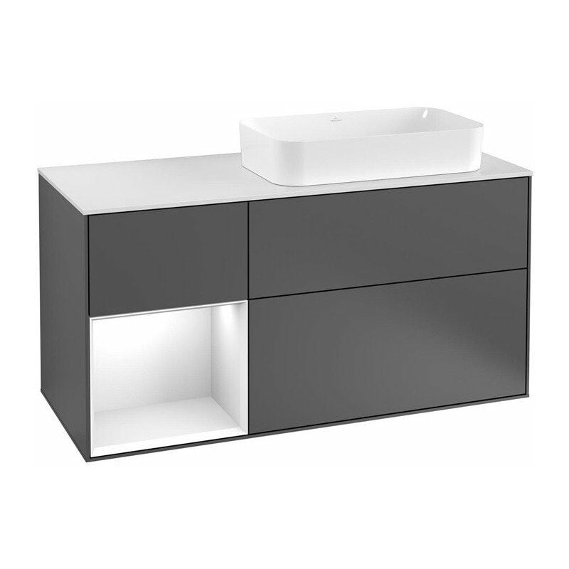 

Villeroy&boch - Finion, Mueble bajo lavabo, 1200 x 603 x 501 mm, Angular, con estantería (iluminado), modelo suspendido, De madera, lavabo a la