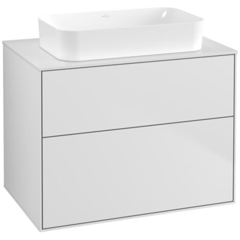 Finion, Mueble bajo lavabo, 800 x 603 x 501 mm, Angular, sin orificio para grifería, modelo suspendido, En madera, Lacado Blanco Mate