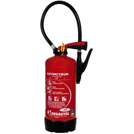 Finish – Extincteur poudre ABC 9 kg – Agent extincteur solide, liquide, gazeux – Avec support mural – Norme NF-EN 3.7