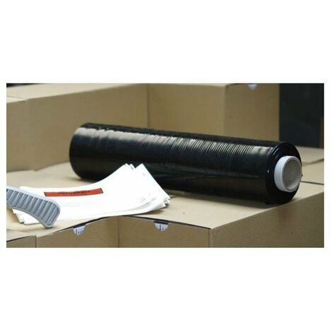 Finish – Film étirable noir manuel 450mm x 400m – Épaisseur 23 microns – Protection opaque contre humidité et poussière – Stabilisation de charges