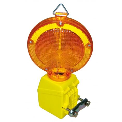 Finish – Lampe de chantier clignotante 500203 – LED jaune 360° – Boîtier polypropylène résistant – Portée 1300m pour signalisation chantier