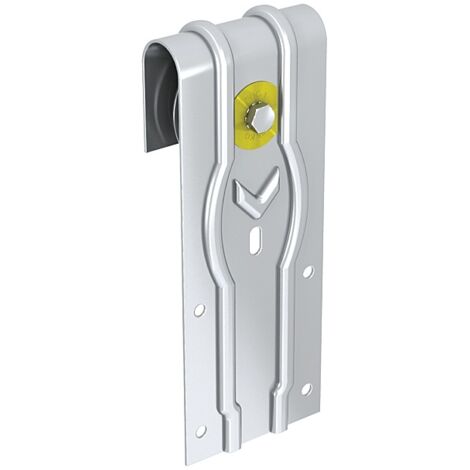 Finish – Monture pour portail Roc droit sur fer plat – Acier 130 kg capacité – Rail 50 x 10 mm – Galet nylon flasqué acier