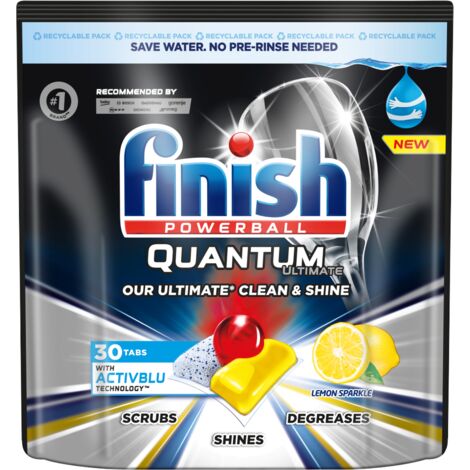 Finish Quantum Ultimate Citron - 30 capsules lave-vaisselle, brillance et propreté